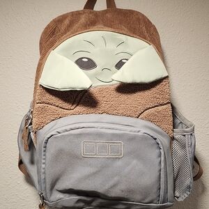 Brown and Gray Backpack with Character Design